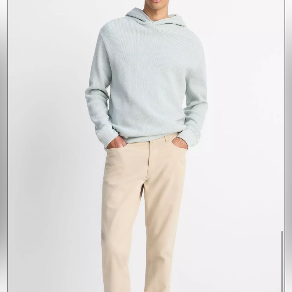 Vince Mouliné Pima Cotton Thermal Hoodie